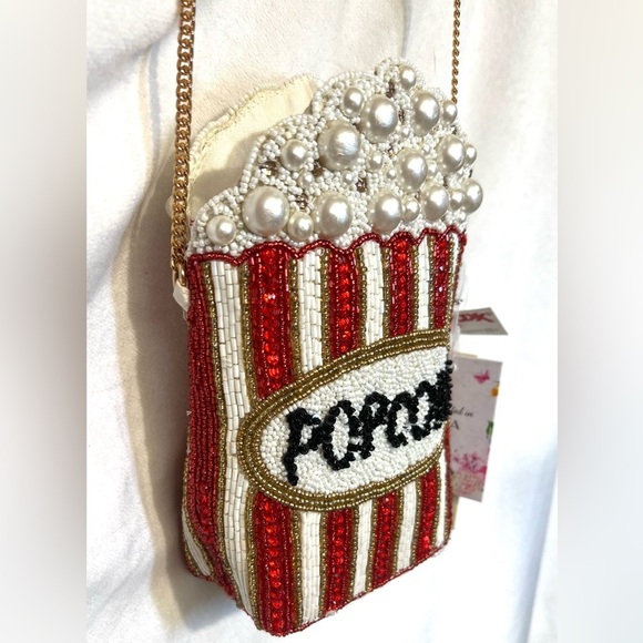 🍿🍿MADE IN INDIA VIRAL POPCORN BEADED  BAG-🍿🍿NWT - Picture 7 of 15